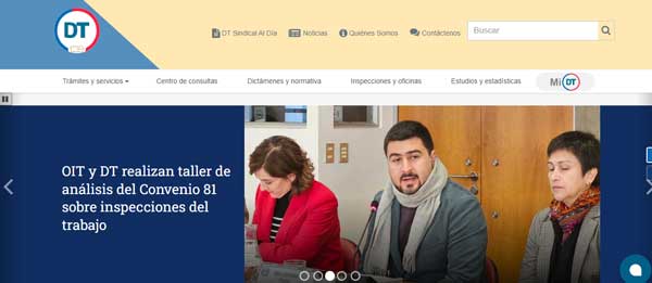 PAGINA PRINCIPAL DIRECCION DEL TRABAJO