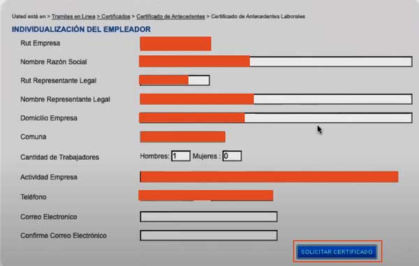 SOLICITAR CERTIFICADO DIRECCION DEL TRABAJO