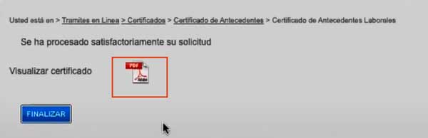 VISUALIZAR CERTIFICADO DIRECCION DEL TRABAJO